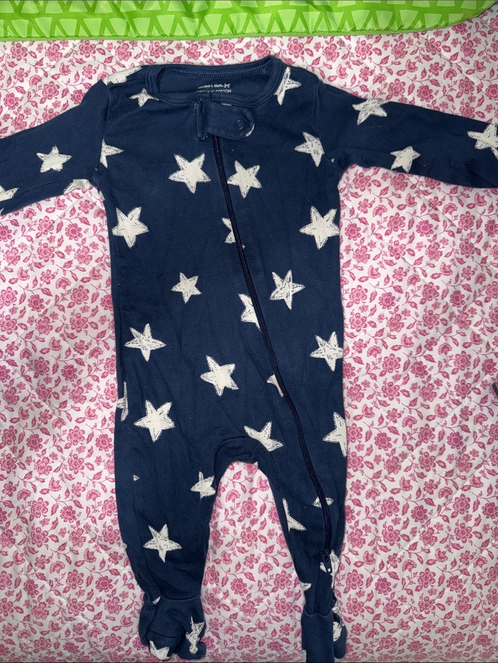 Member’s Mark Baby Sleeper Footed Pajamas Navy Star Print 6M